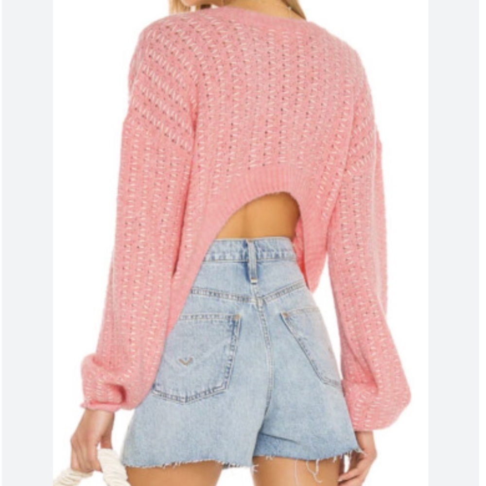 For Love And Lemons Blush Pink Knit Sweater High Back Size Small